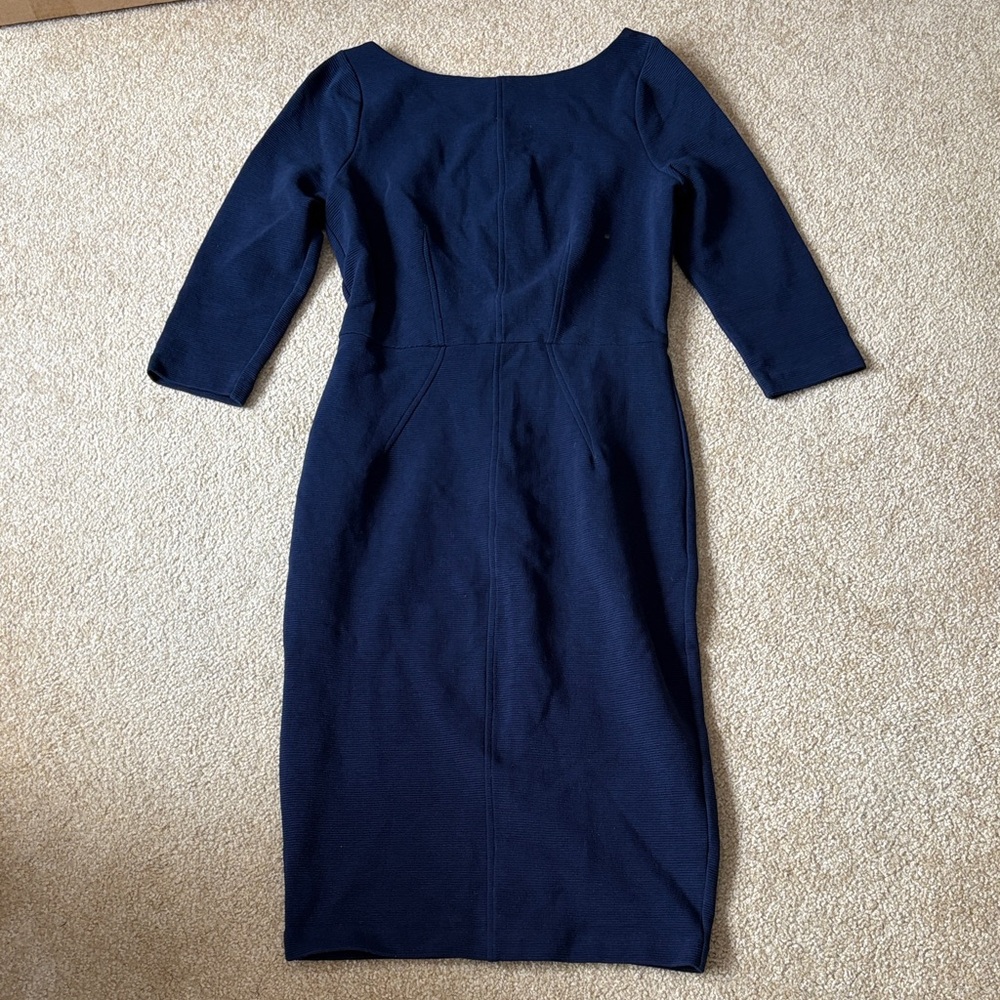 Boden Elegant Navy 3/4 Sleeve Dress 8R 8 regular scoop neck